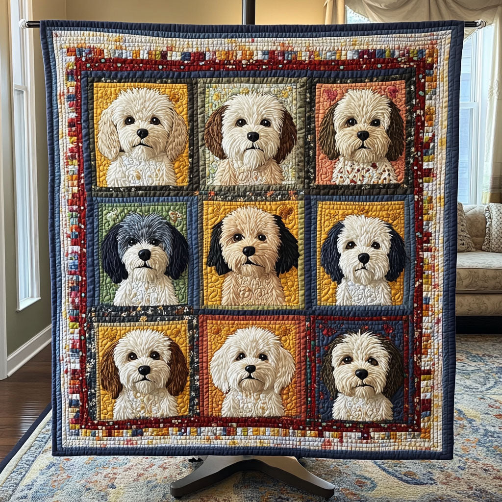 Adorable Maltipoo Moments Quilted Blanket NCU0PT3681