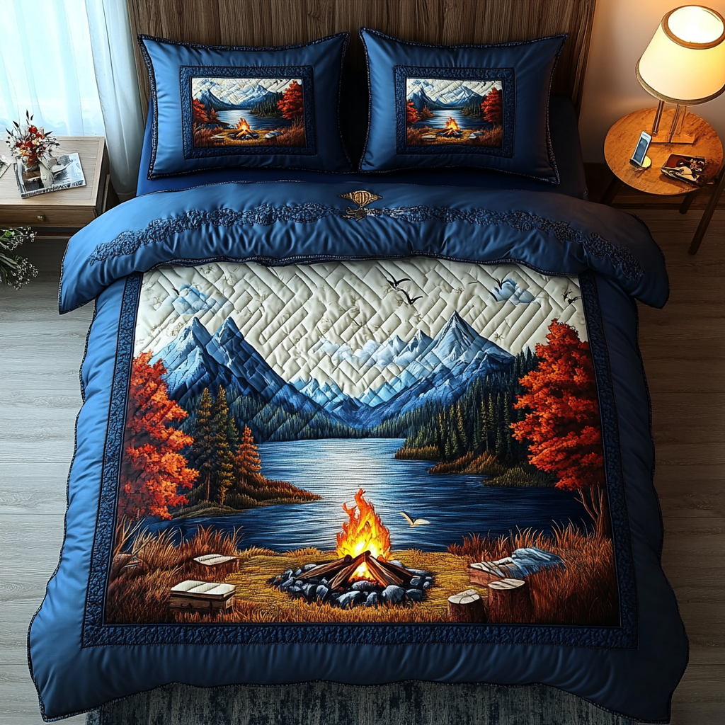 Adventure Camp 3-Piece Quilted Bedding Set NCU0DK5548
