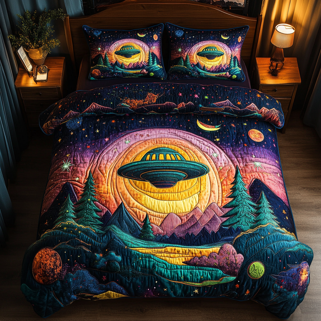 Alien Sky Craft Quilted Bedding Set NCU0DV2679