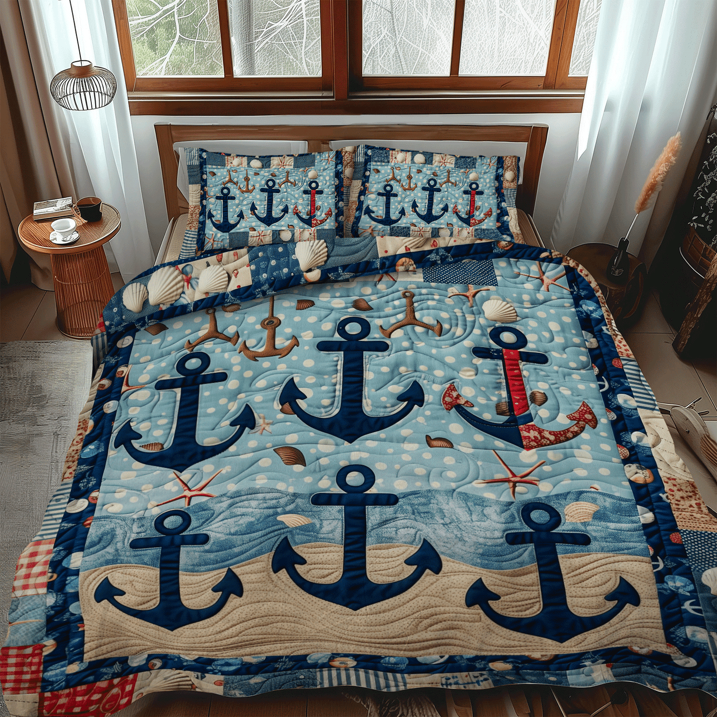 Anchored Serenity 3-Piece Quilted Bedding Set NCU0TH1224