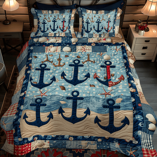 Anchored Serenity 3-Piece Quilted Bedding Set NCU0TH1224