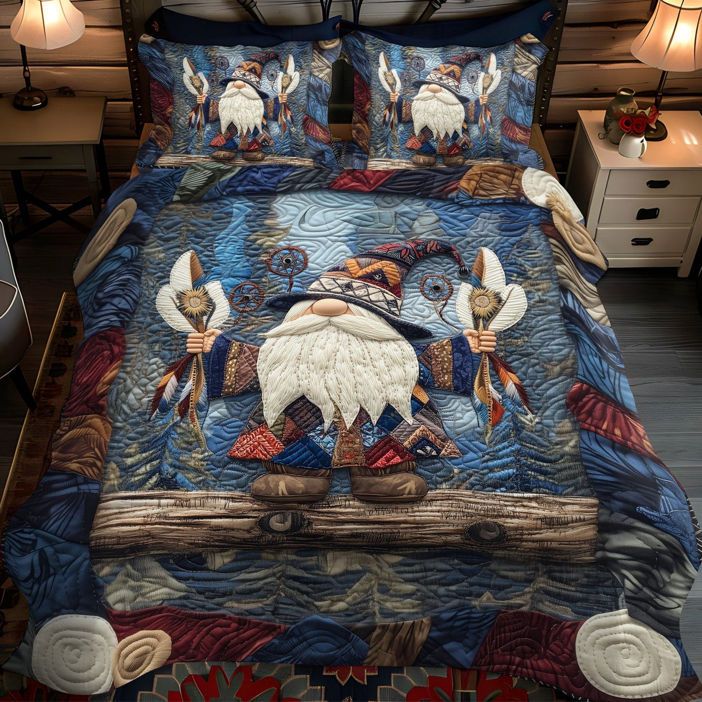 Ancient Echo 3-Piece Quilted Bedding Set NCU0PT2760