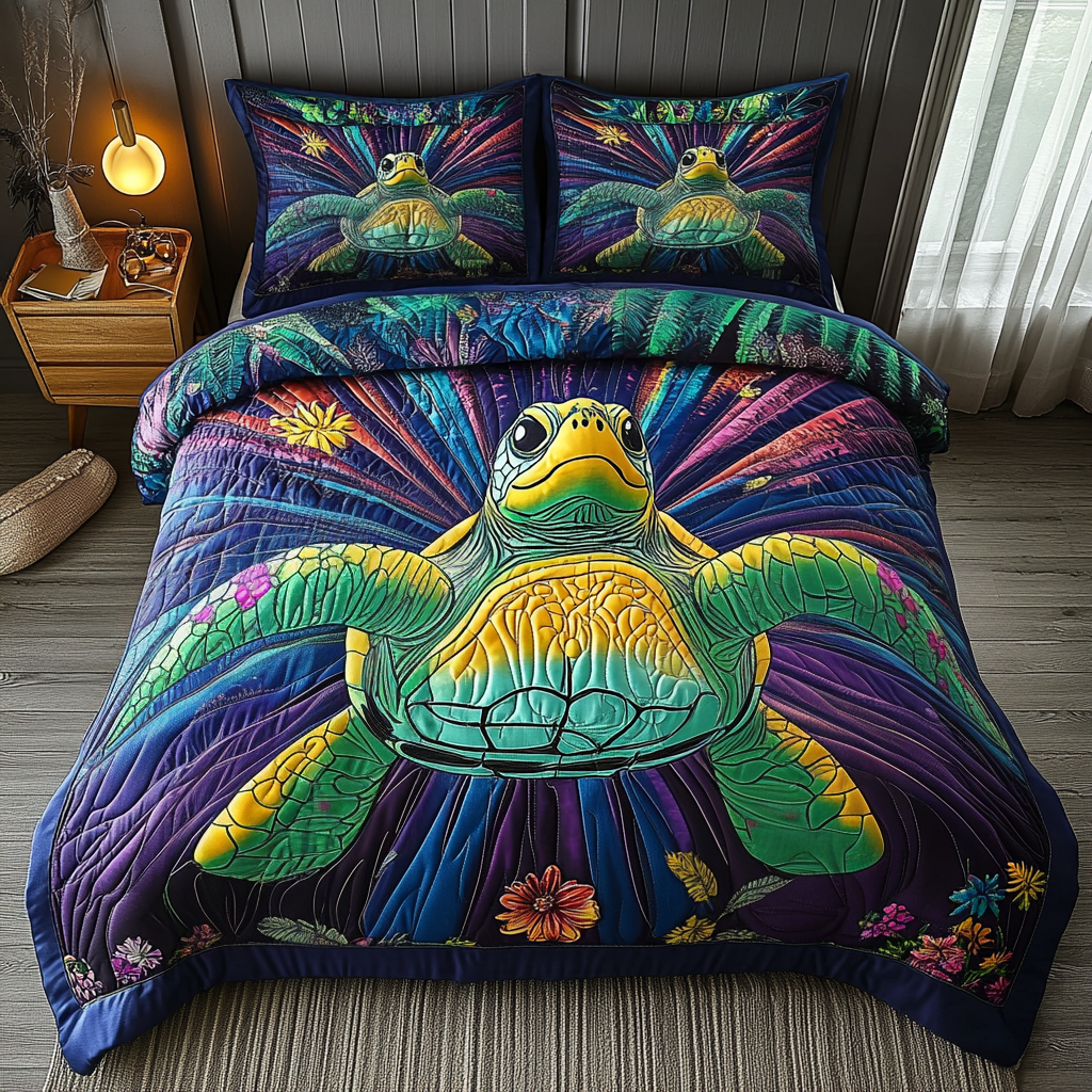 Ancient Swimmer Quilted Bedding Set NCU0DV3468