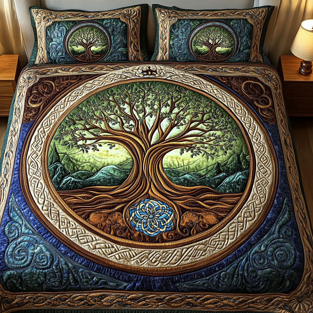 Ancient Weave 3-Piece Quilted Bedding Set NCU0NT2675