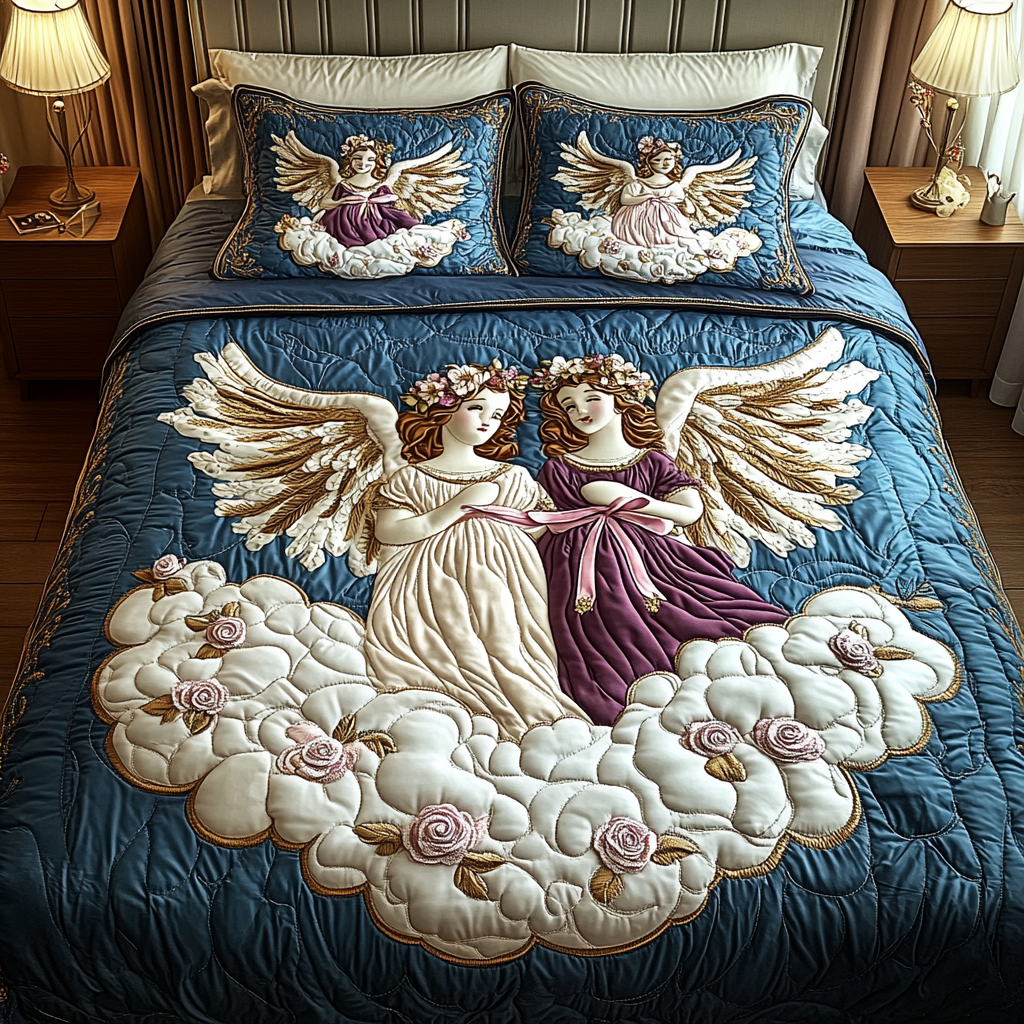 Angel Grace 3-Piece Quilted Bedding Set NCU0VH1513