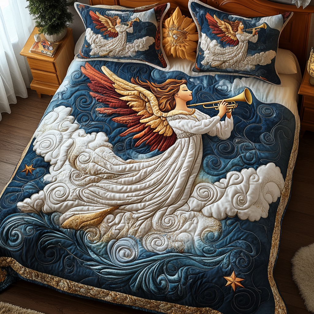 Angel of Peace 3-Piece Quilted Bedding Set NCU0TL2154