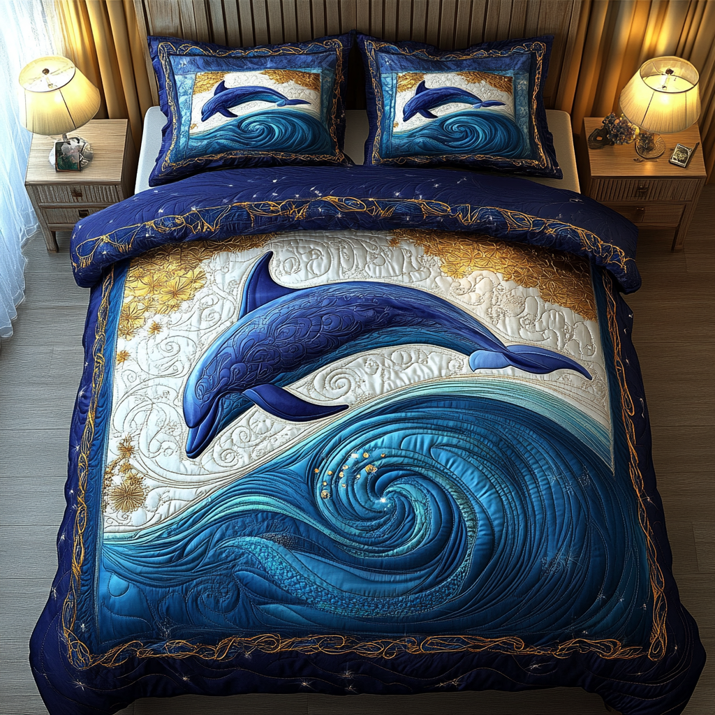 Aqua Glide 3-Piece Quilted Bedding Set NCU0DK4692