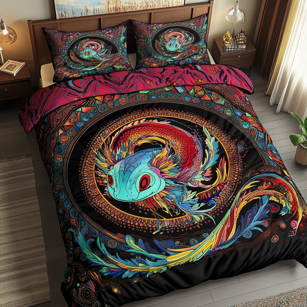 Aqua Glow 3-Piece Quilted Bedding Set NCU0DK4406