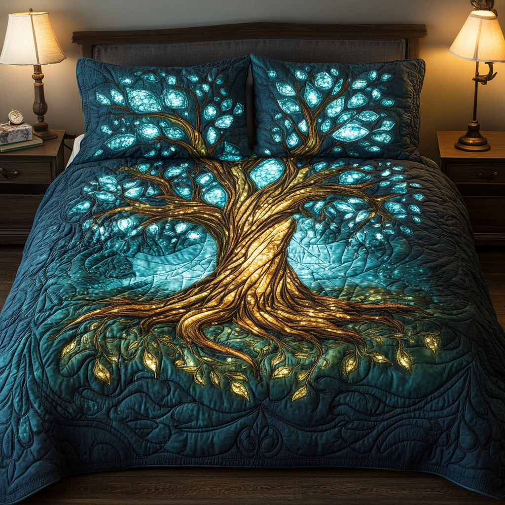 Arbor Harmony 3-Piece Quilted Bedding Set NCU0VH1551