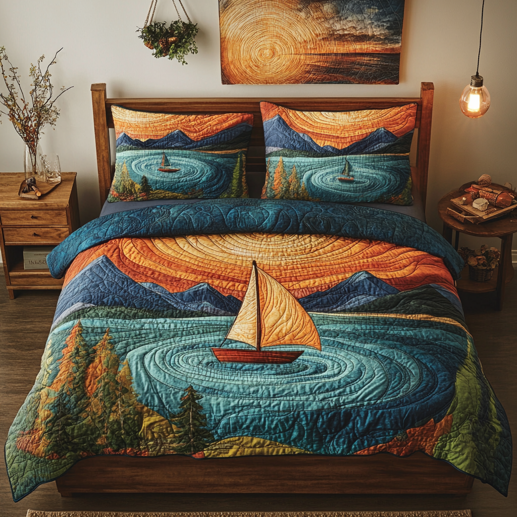 Aurora Dream 3-Piece Quilted Bedding Set NCU0VL997