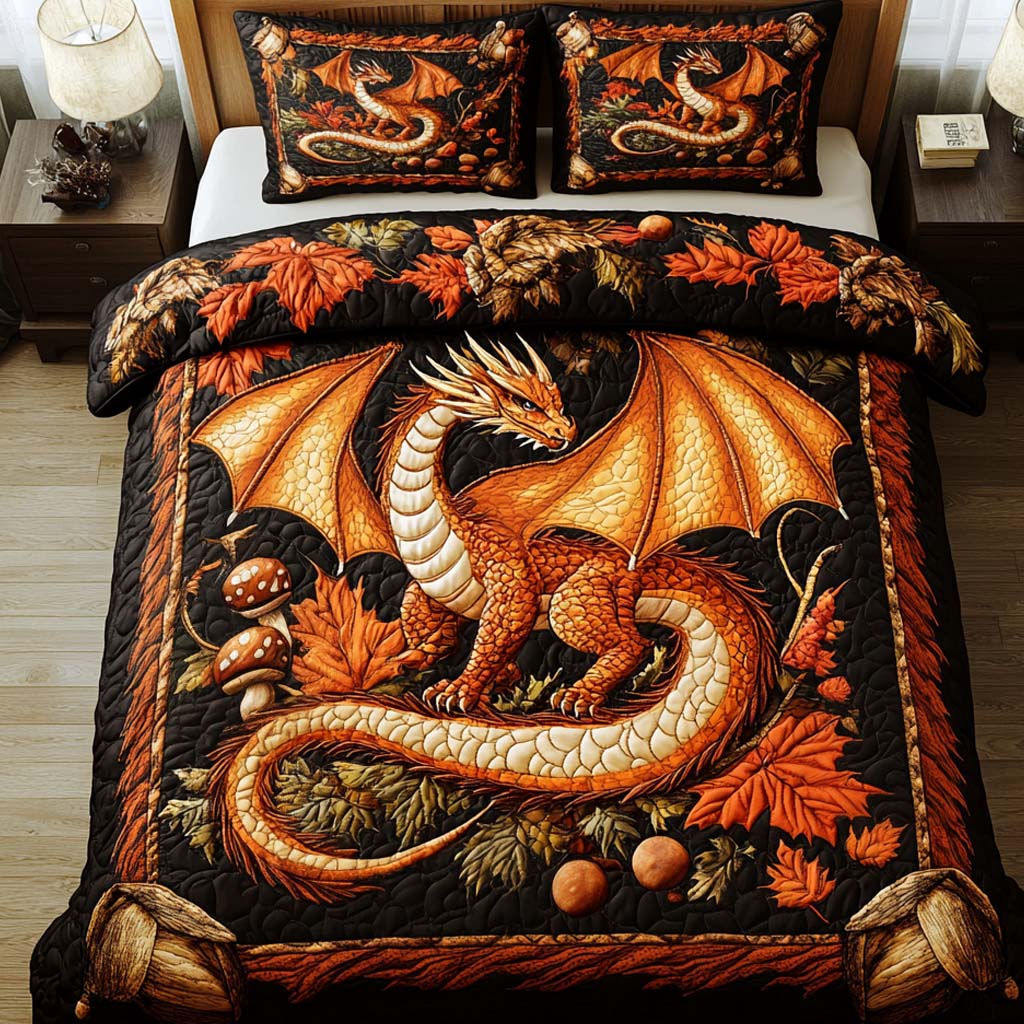 Autumn Fury 3-Piece Quilted Bedding Set NCU0NT2184