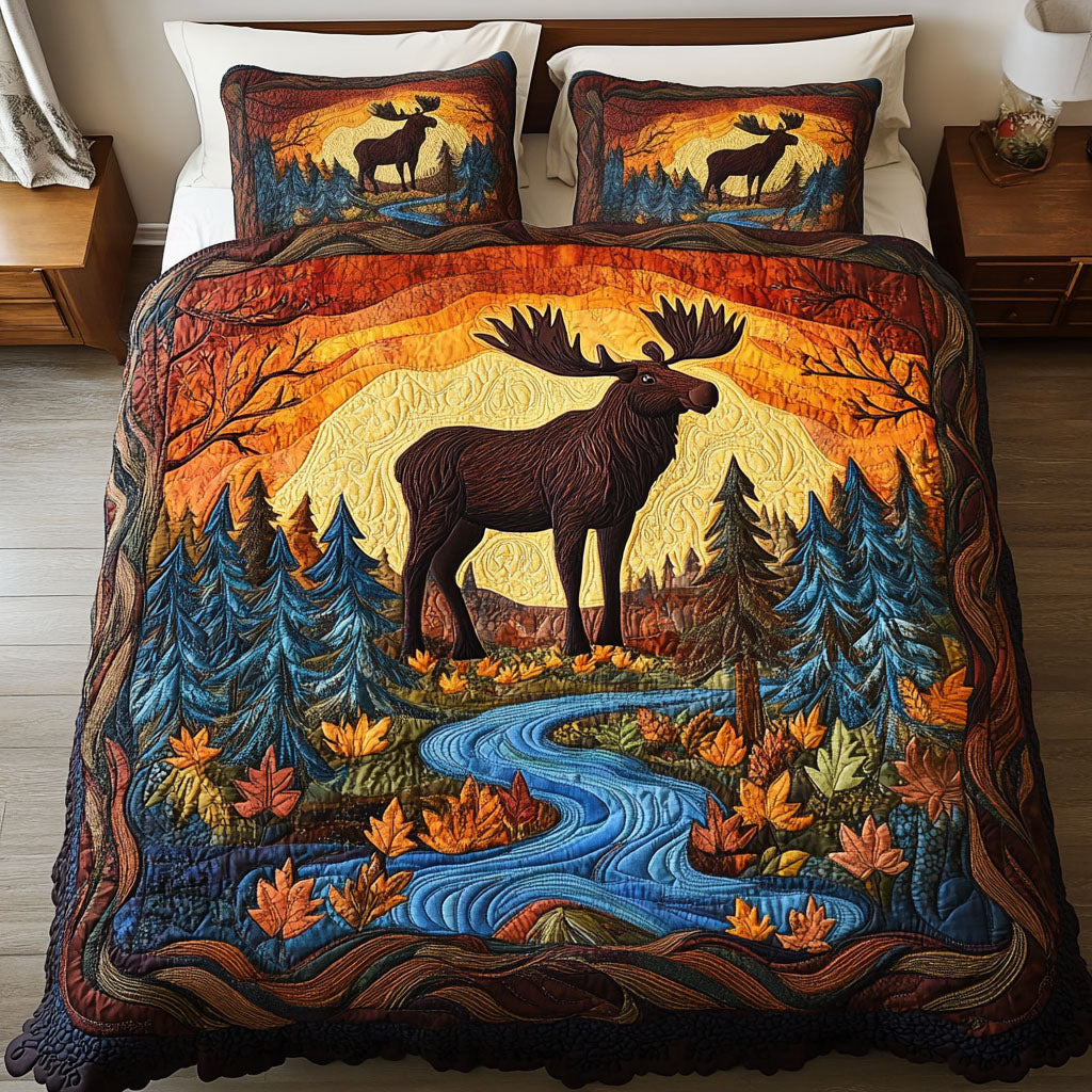 Autumn Glow 3-Piece Quilted Bedding Set NCU0NT3150