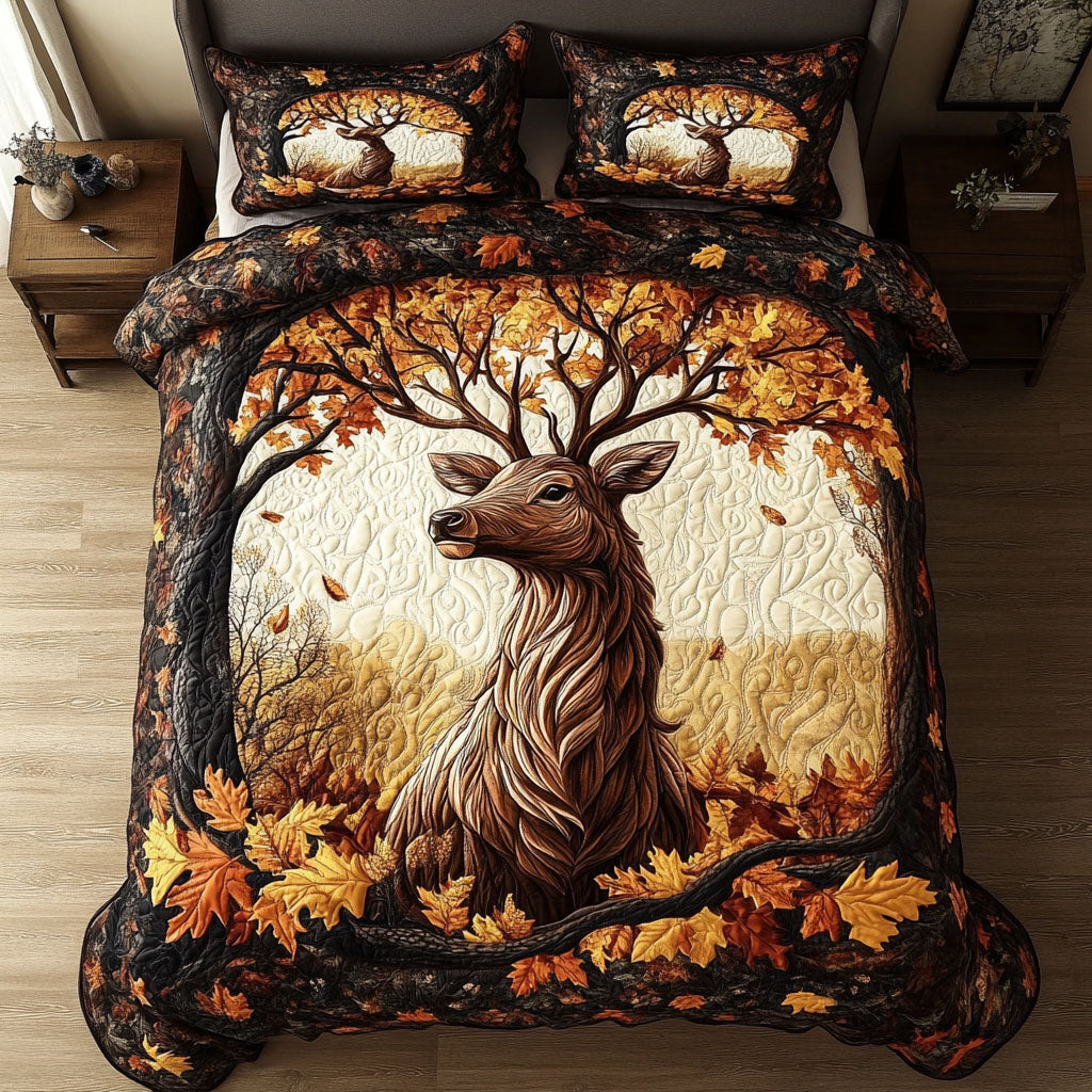 Autumn Grace 3-Piece Quilted Bedding Set NCU0PT3740