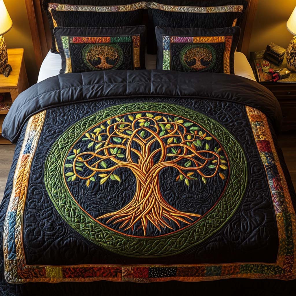 Autumn Majesty 3-Piece Quilted Bedding Set NCU0NT2257