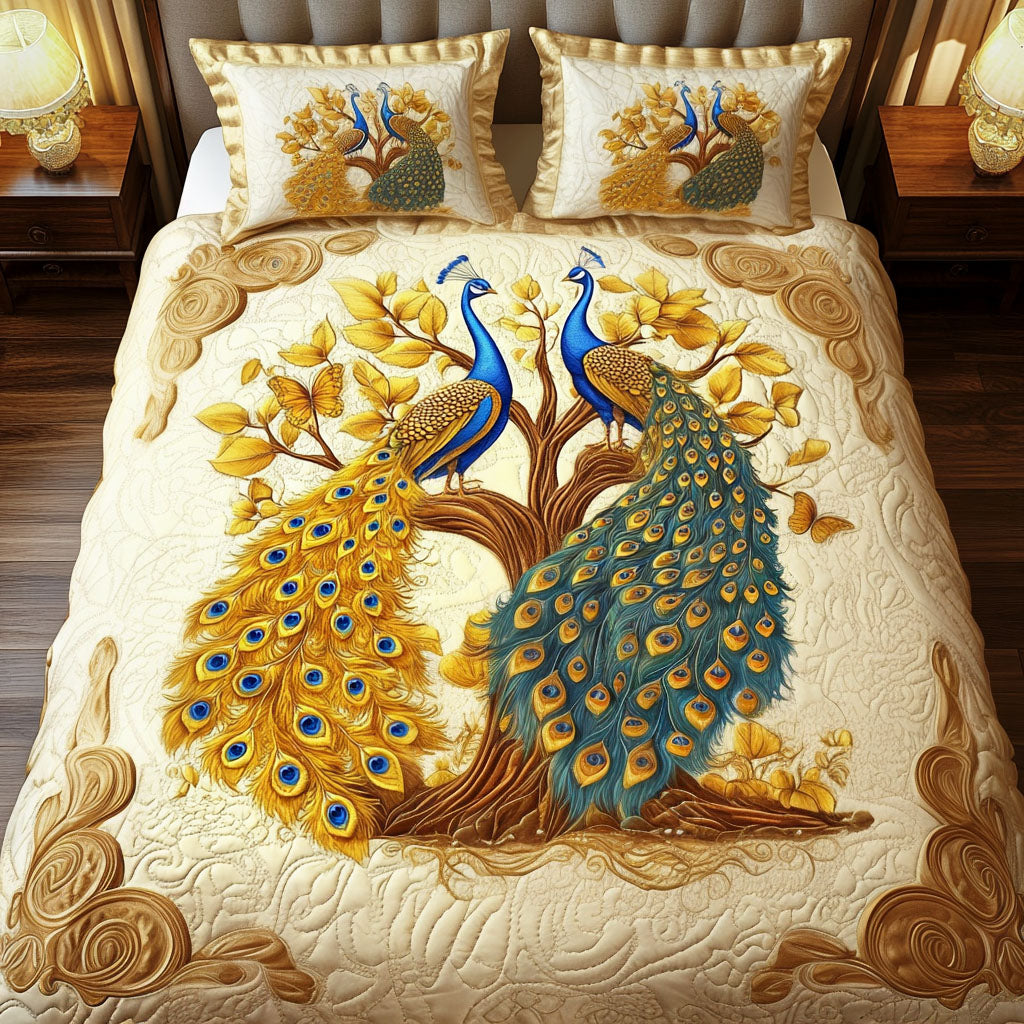 Autumn Splendor 3-Piece Quilted Bedding Set NCU0NT3078