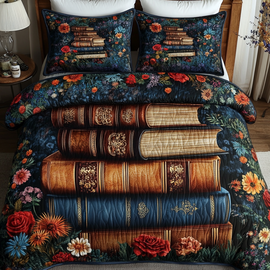 Autumn Stories 3-Piece Quilted Bedding Set NCU0VL1265