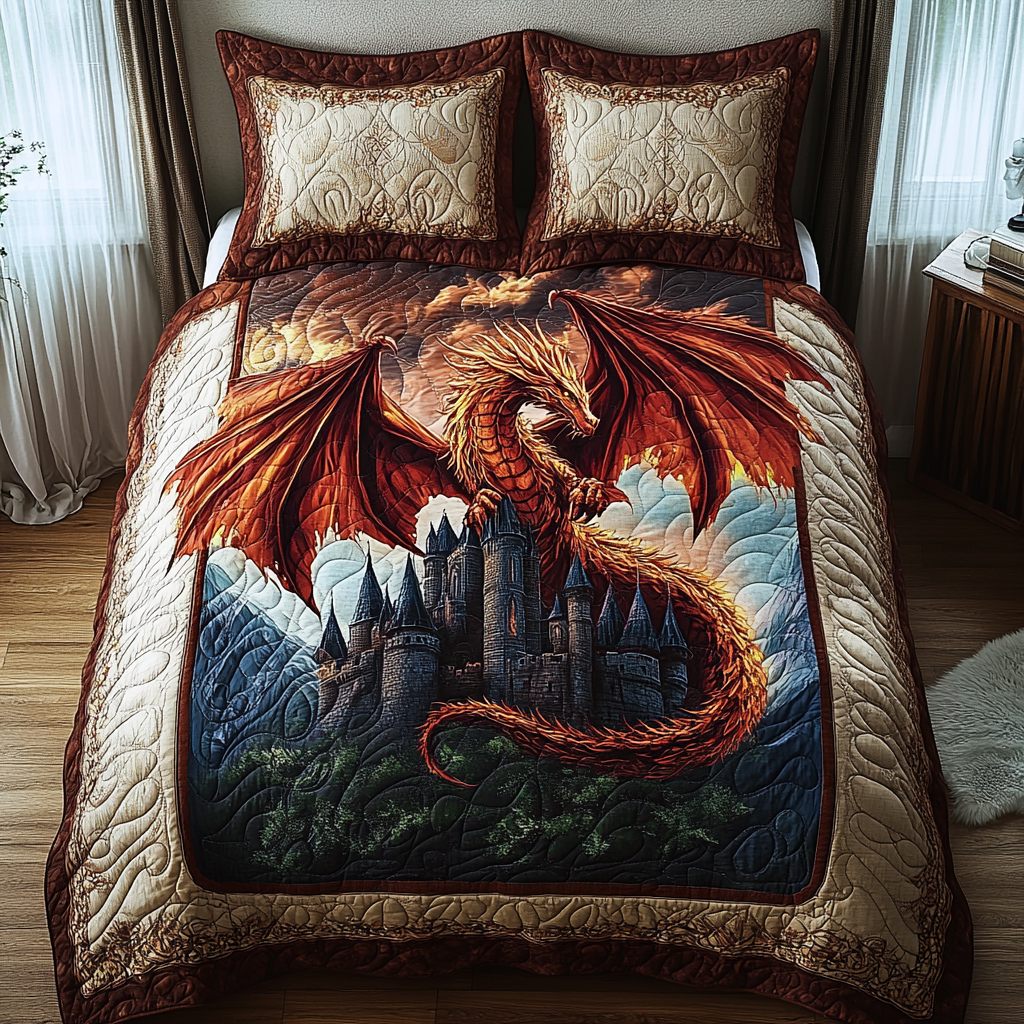 Azure Inferno Quilted Bedding Set NCU0DV3818