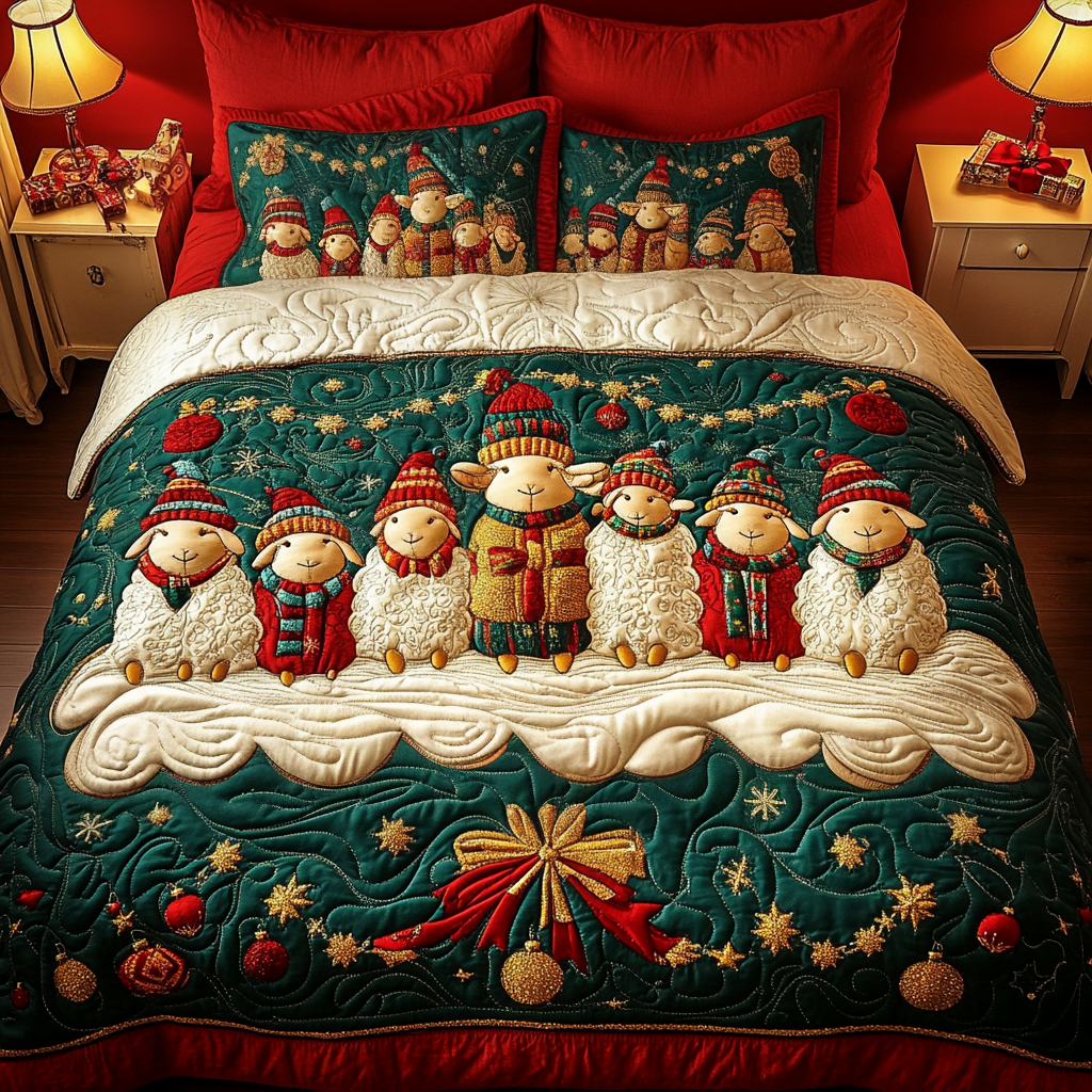Baah-mas Holiday 3-Piece Quilted Bedding Set NCU0VH1141