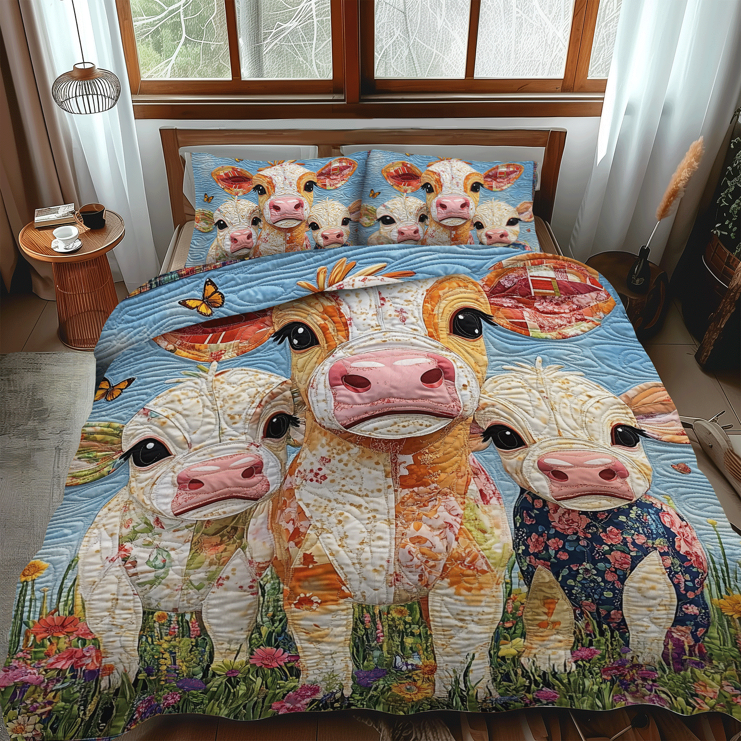 Baby Cows 3-Piece Quilted Bedding Set NCU0TH1381