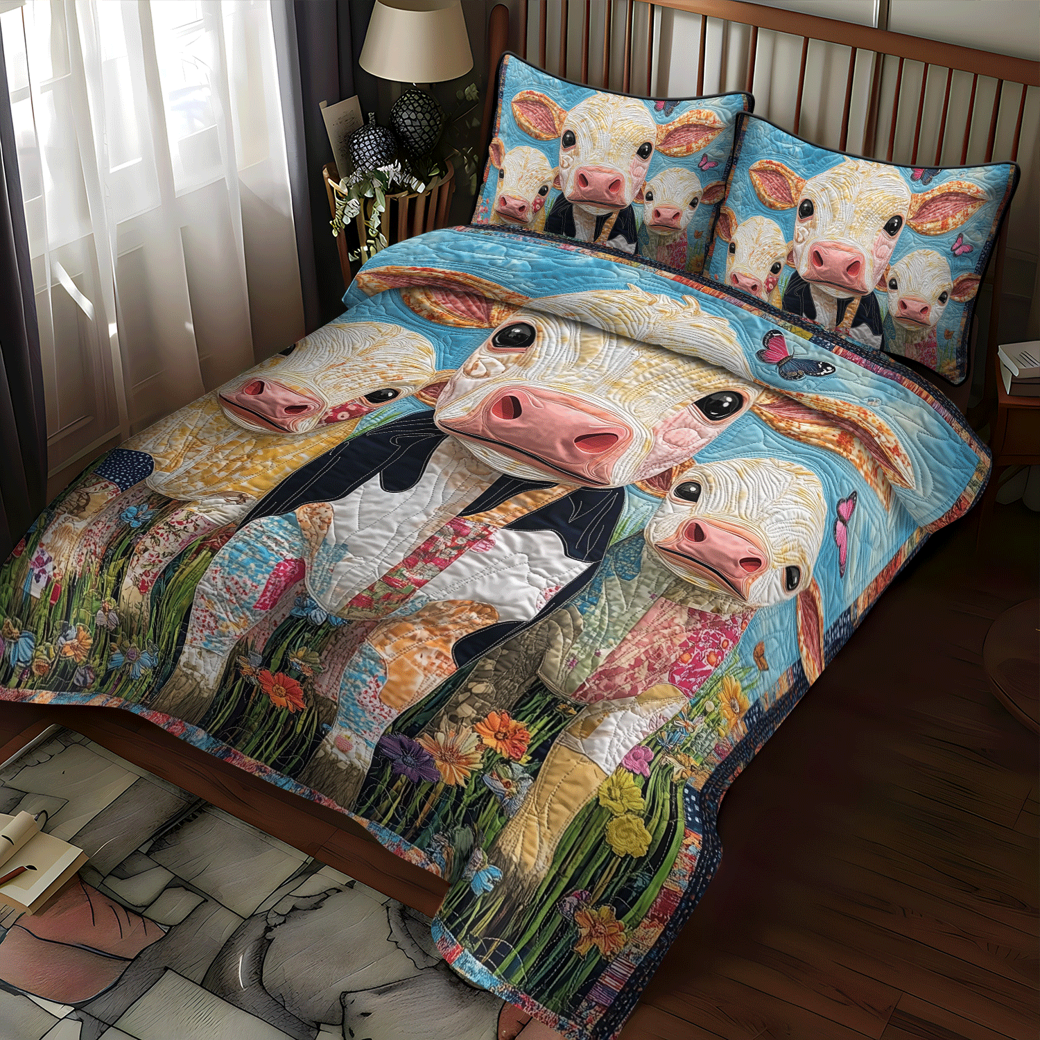 Barnyard Babies 3-Piece Quilted Bedding Set NCU0TH1383