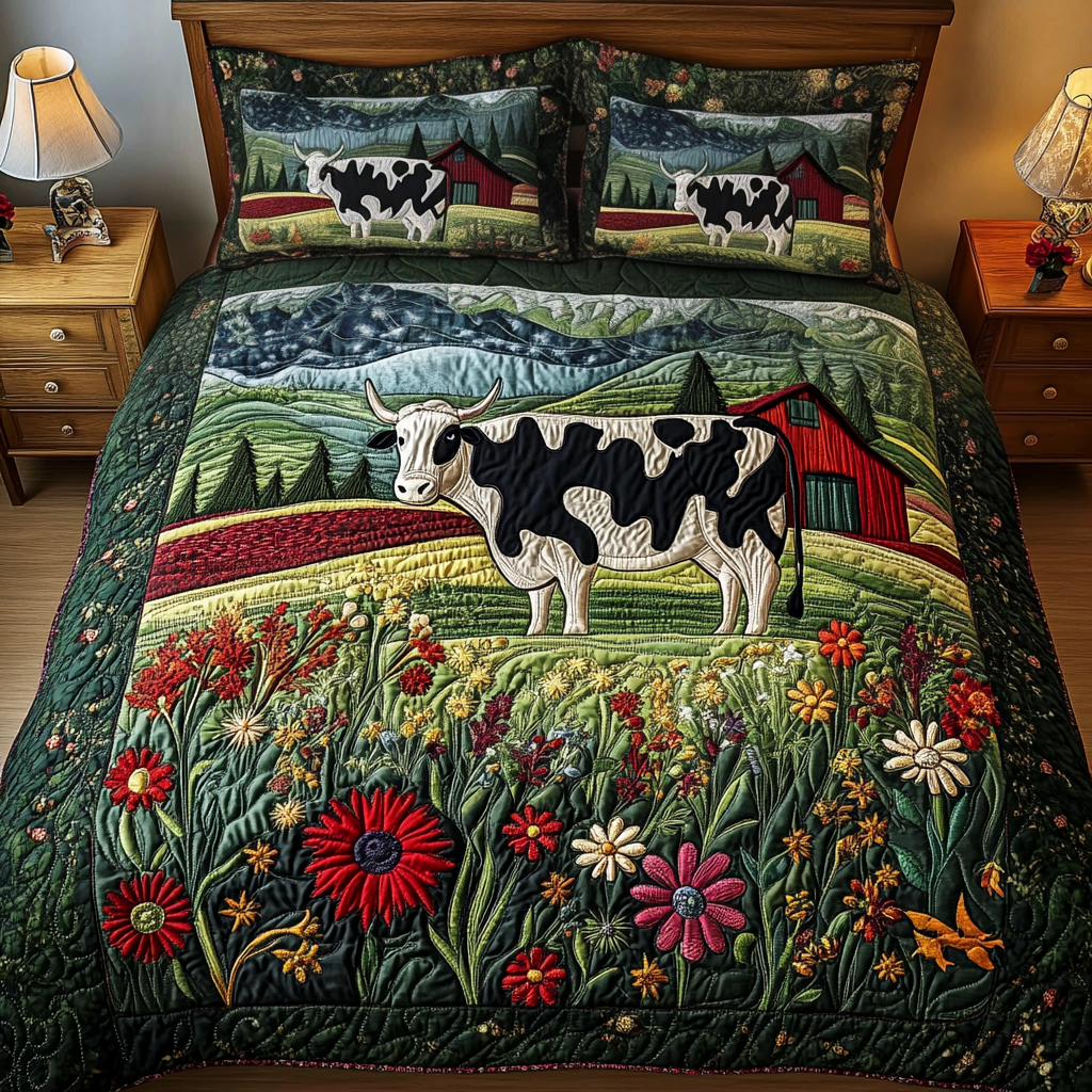 Barnyard Glow 3-Piece Quilted Bedding Set NCU0VH1490