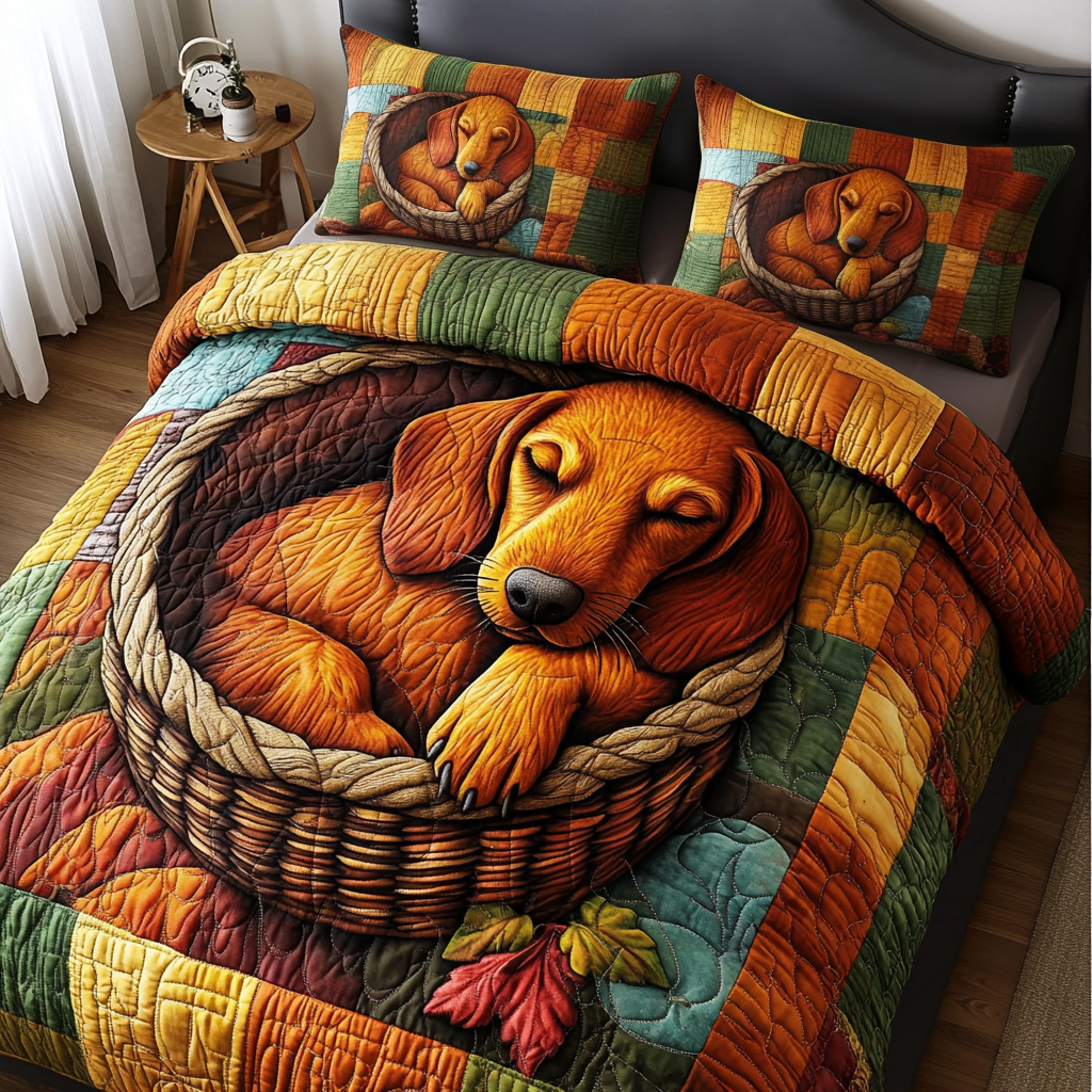 Basket Bliss 3-Piece Quilted Bedding Set NCU0VH2201