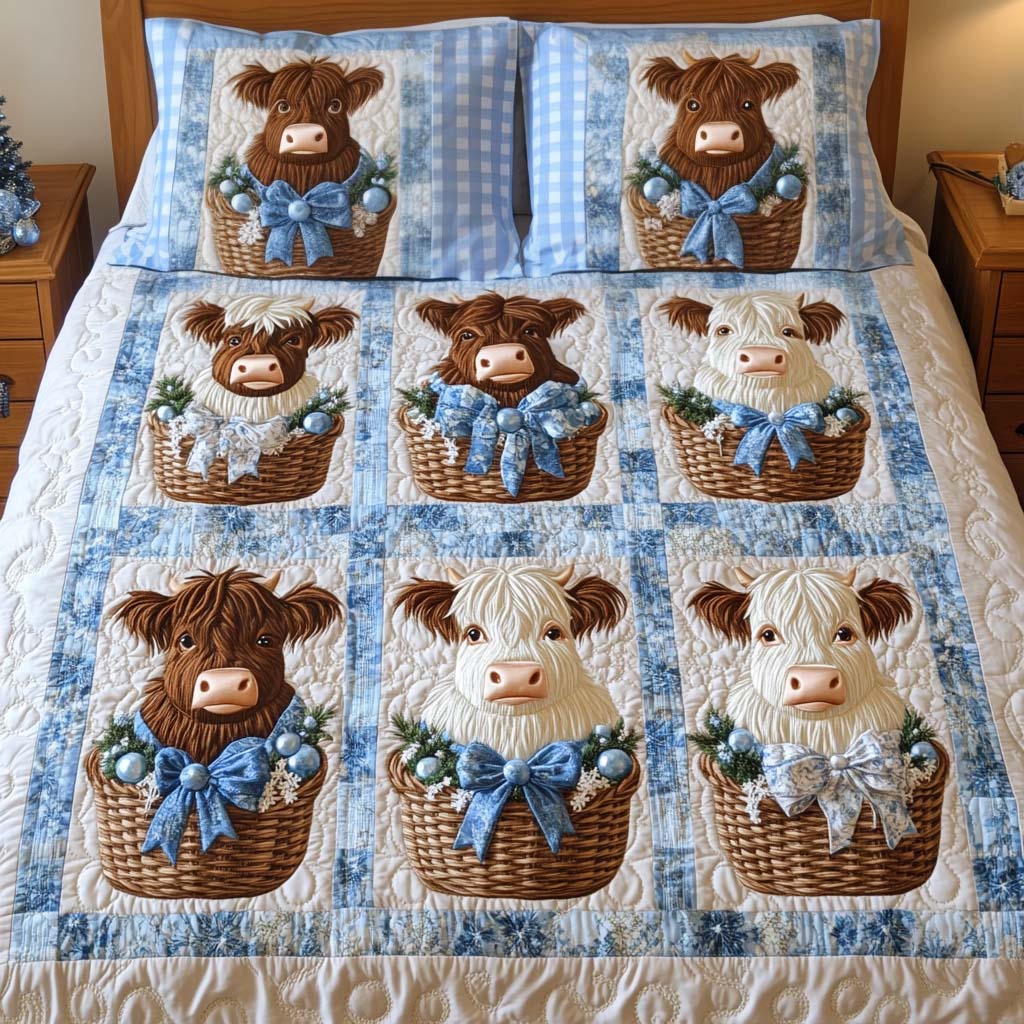 Basket Charms 3-Piece Quilted Bedding Set NCU0NT2460