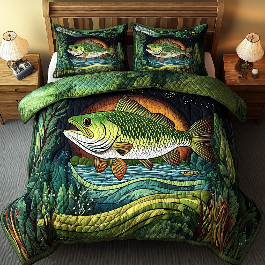 Bass Pride Quilted Bedding Set NCU0DV3817