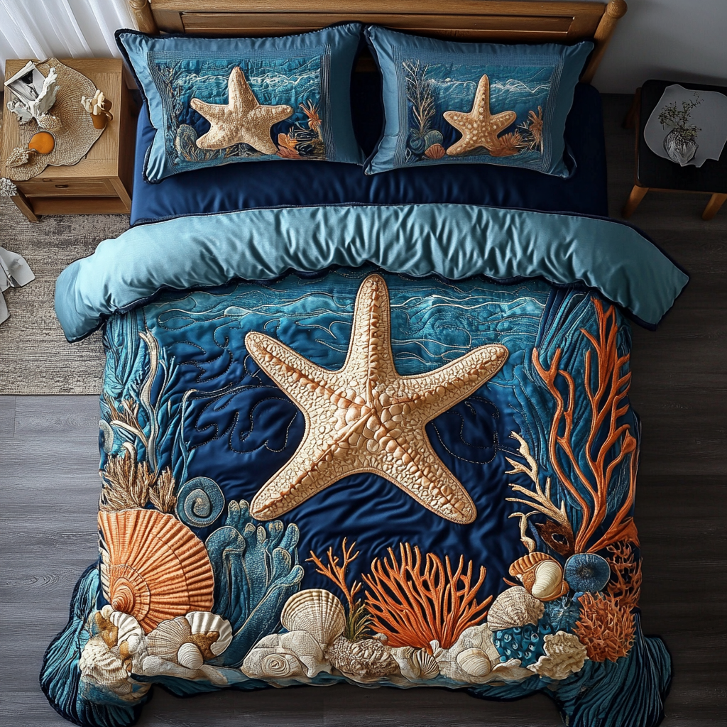 Beach Escape 3-Piece Quilted Bedding Set NCU0VH3310