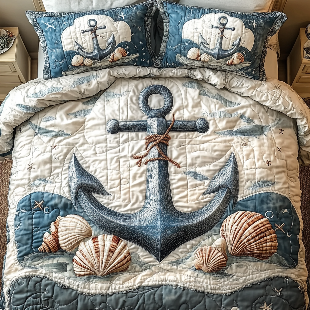 Beachside Escape 3-Piece Quilted Bedding Set NCU0VL887