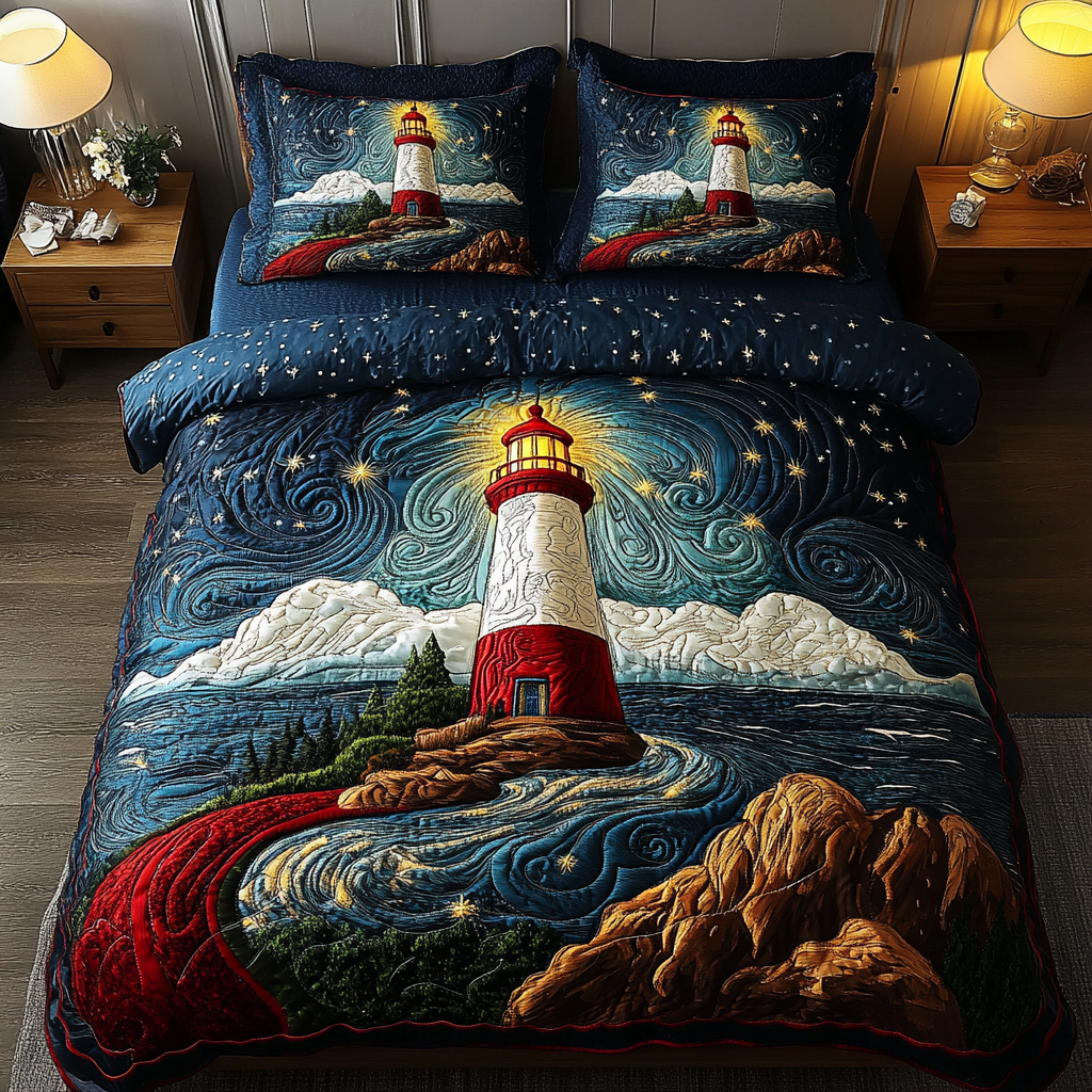 Beacon of Hope 3-Piece Quilted Bedding Set NCU0DK2291