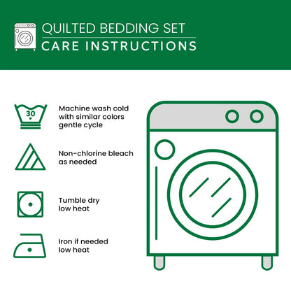 Bloom Butter 3-Piece Quilted Bedding Set NCU0VH2208