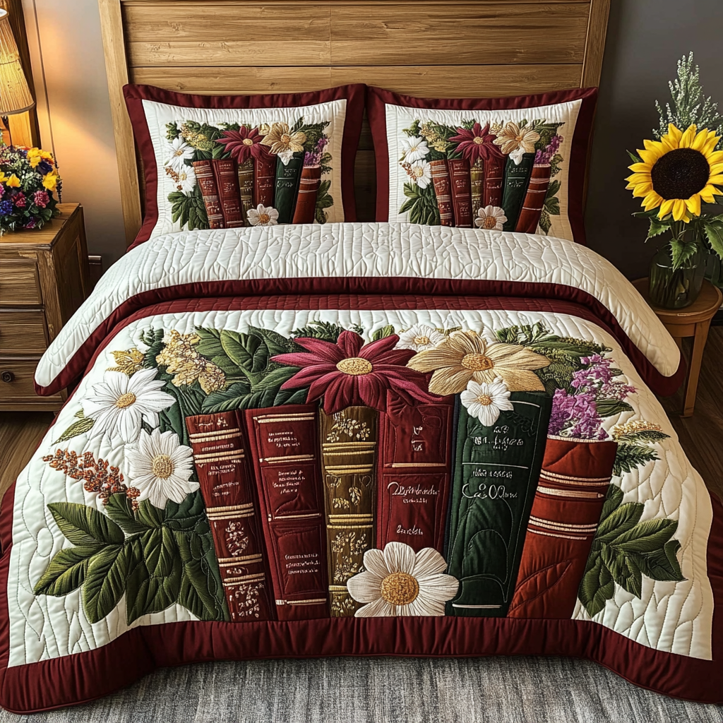 Bedtime Tales 3-Piece Quilted Bedding Set NCU0VL1414