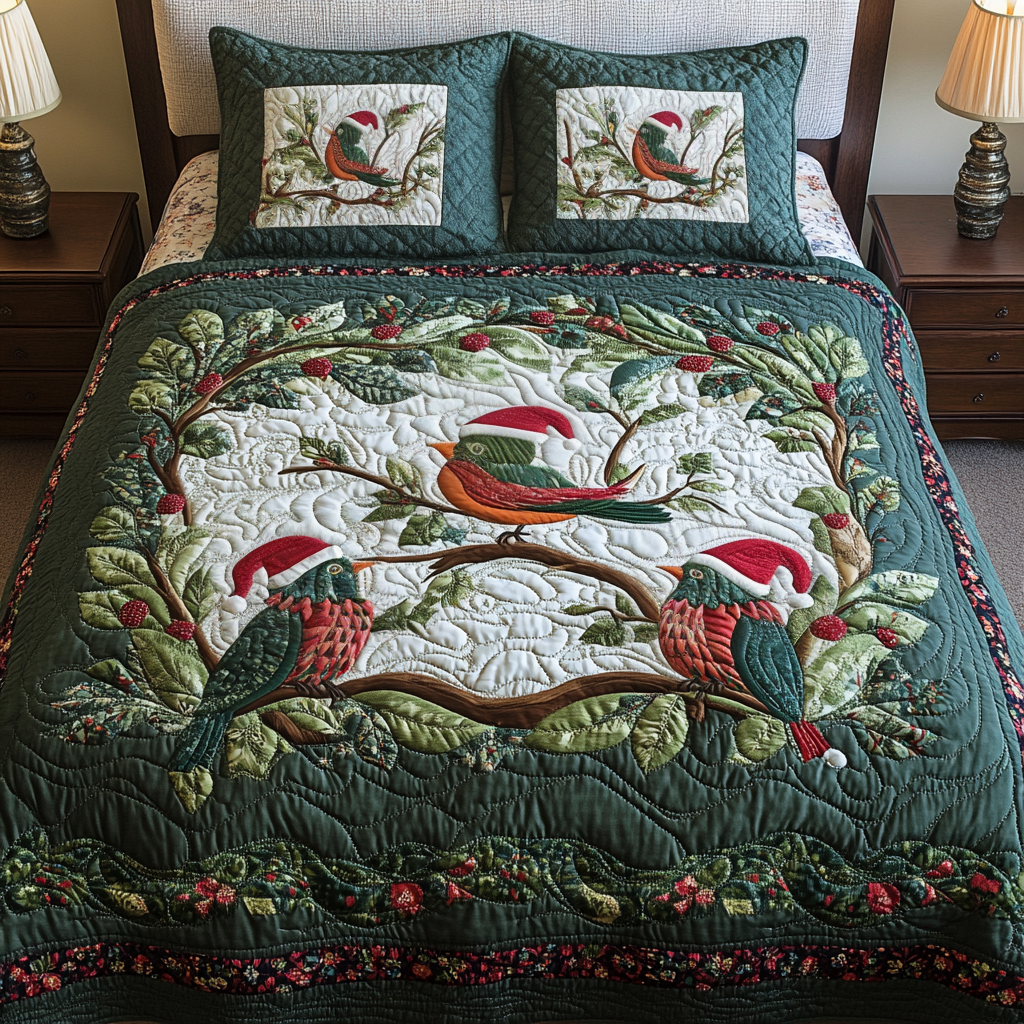 Berry Bliss 3-Piece Quilted Bedding Set NCU0VH1124