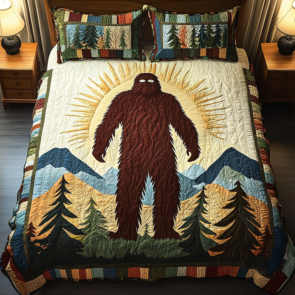 Bigfoot Mountain Glow 3-Piece Quilted Bedding Set NCU0NT3286