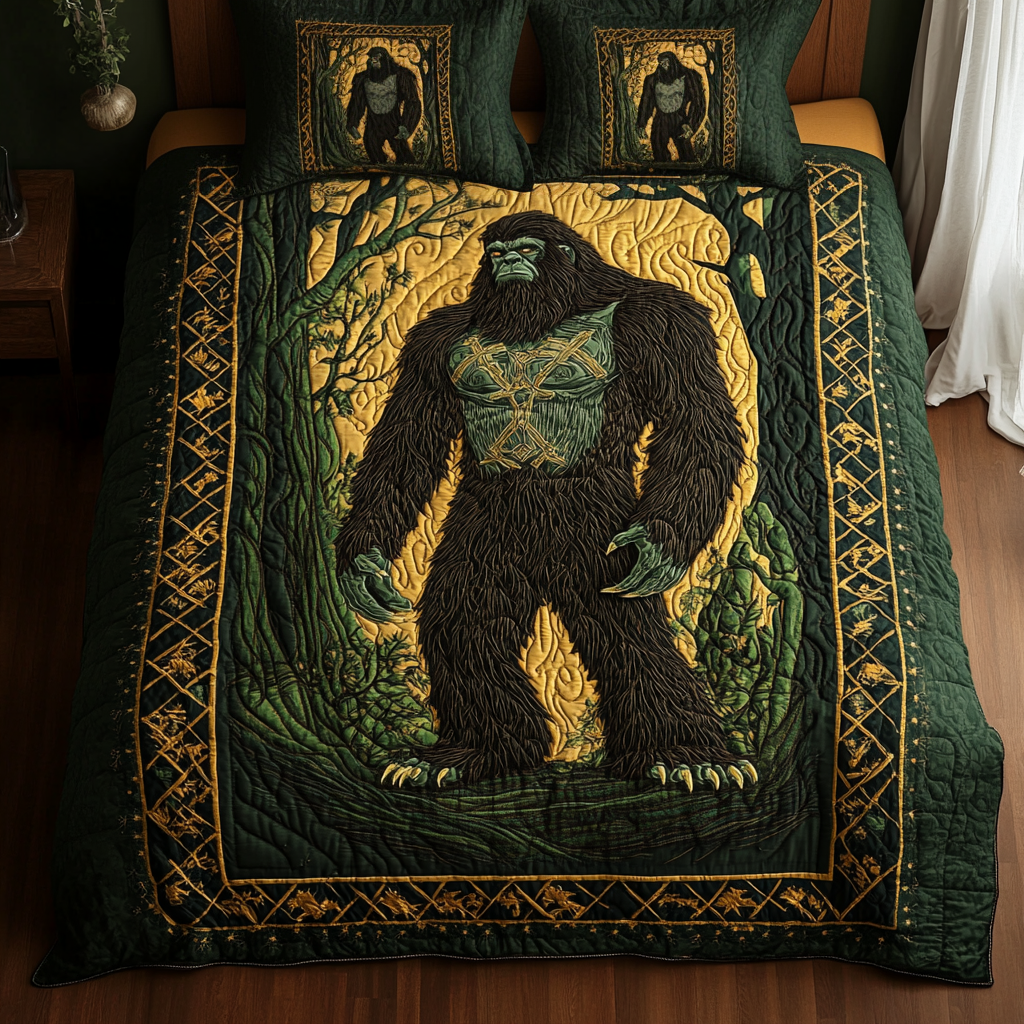 Bigfoot Mystic Gold 3-Piece Quilted Bedding Set NCU0NT3287