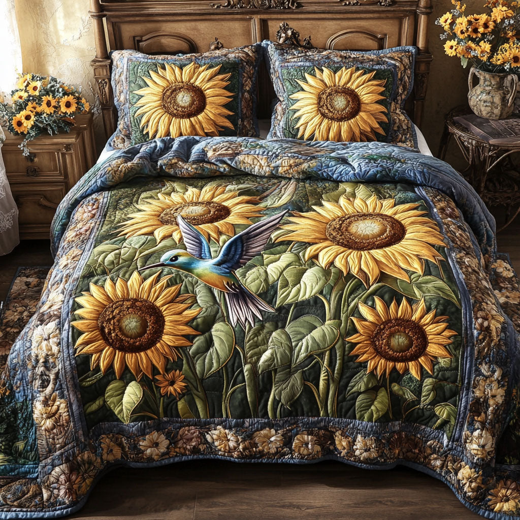 Bird and Bloom 3-Piece Quilted Bedding Set NCU0NT3339