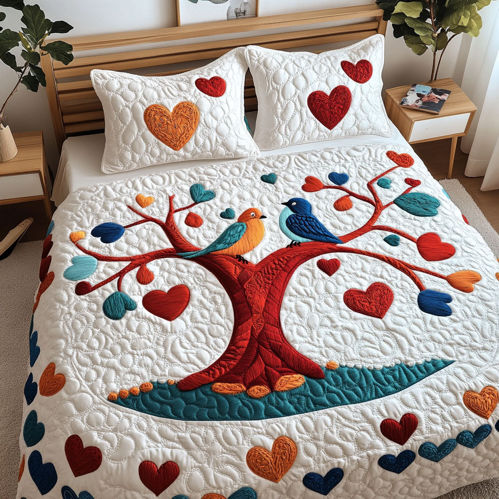 Birdsong Bliss 3-Piece Quilted Bedding Set NCU0PT2922