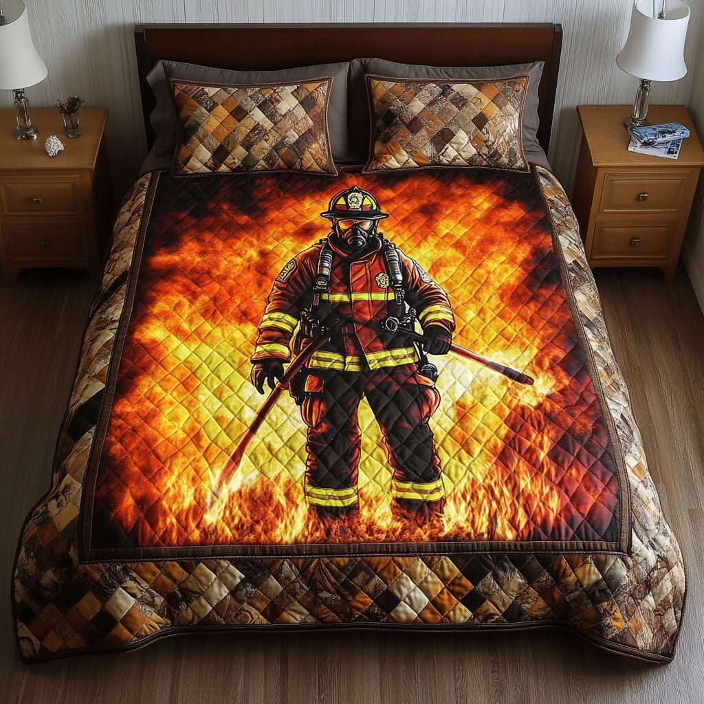 Blaze Protector 3-Piece Quilted Bedding Set NCU0NT2951