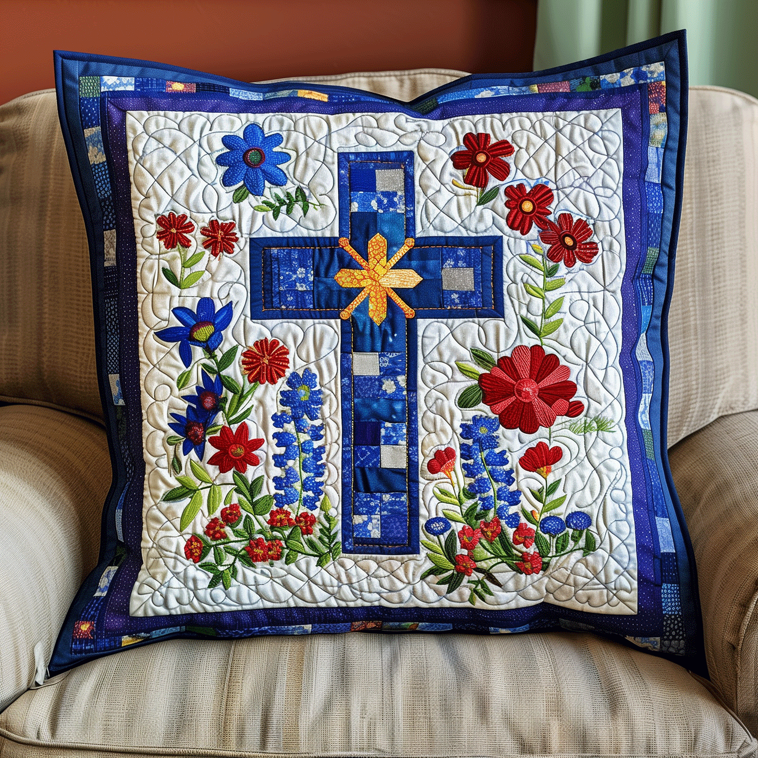 Blessed Flora Quilted Pillow Case NCU0TH1069