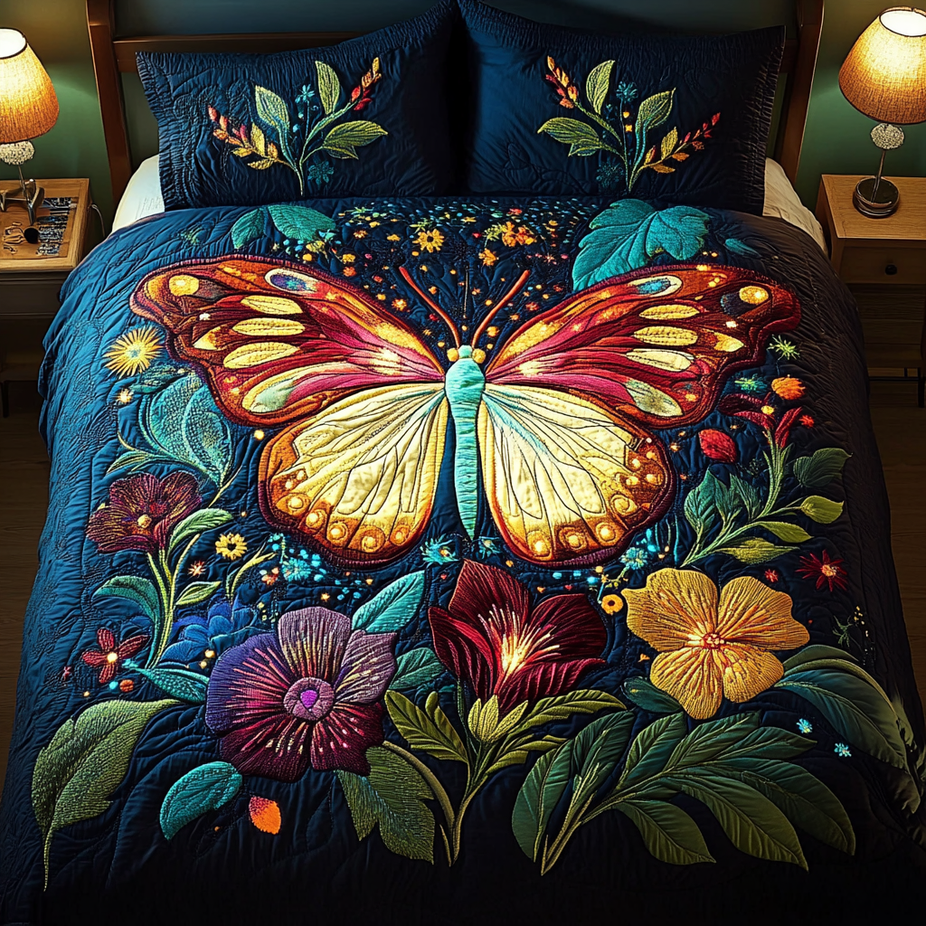 Bliss Wings 3-Piece Quilted Bedding Set NCU0VH2205