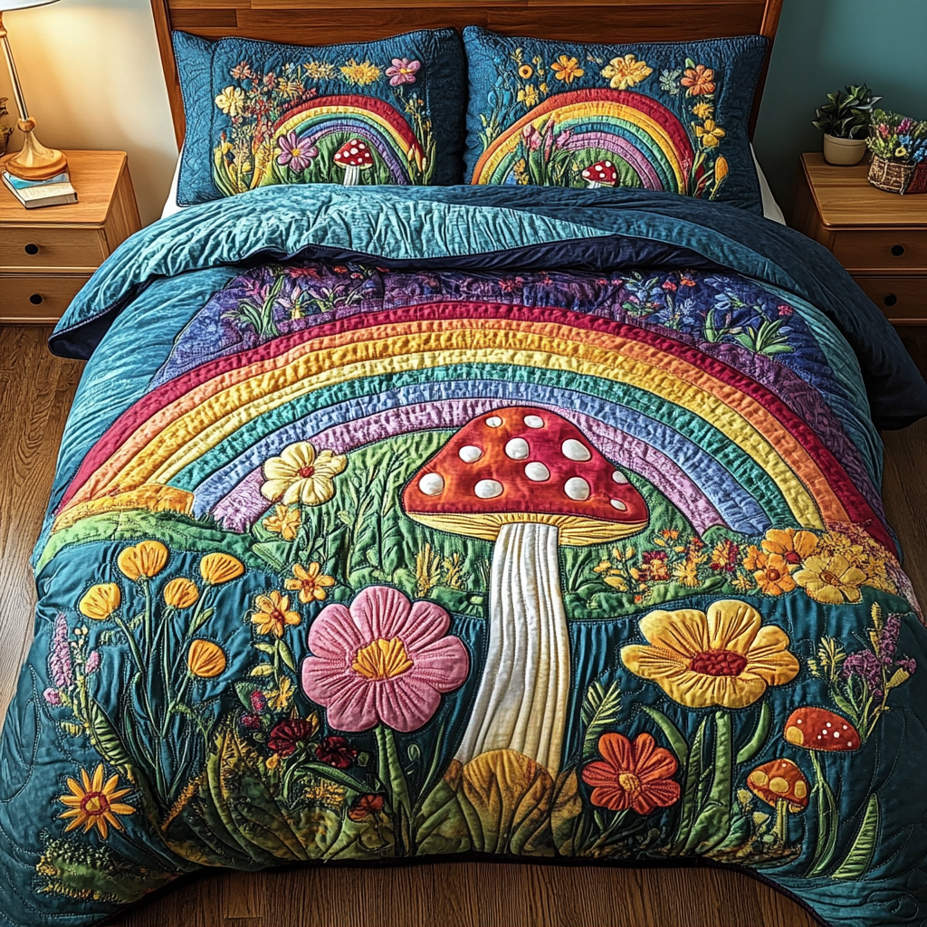 Bloom Glow 3-Piece Quilted Bedding Set NCU0VH2598