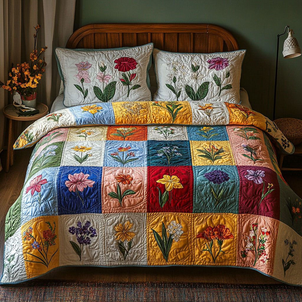 Bloom Haven 3-Piece Quilted Bedding Set NCU0PT5033