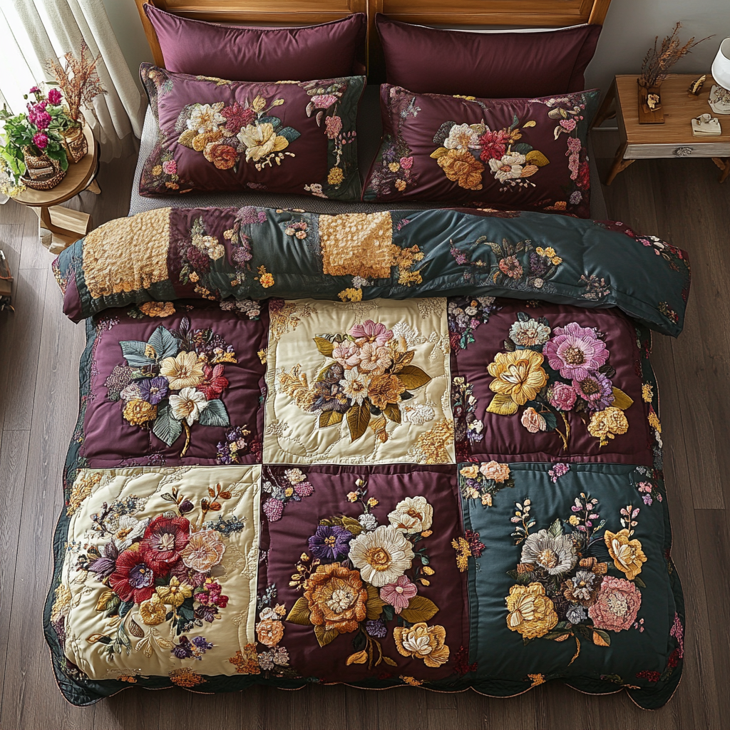 Bloom Haven 3-Piece Quilted Bedding Set NCU0VH3665