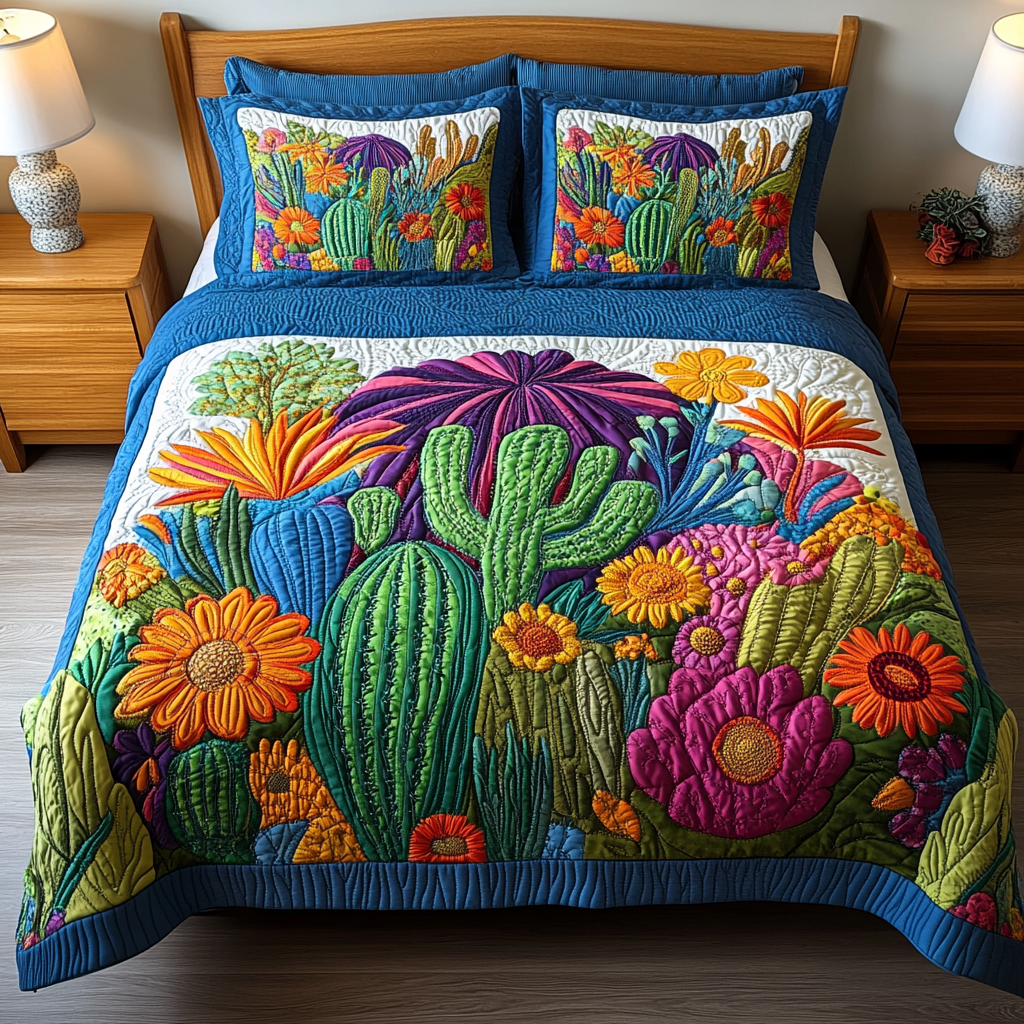 Blooming Desert 3-Piece Quilted Bedding Set NCU0VH675