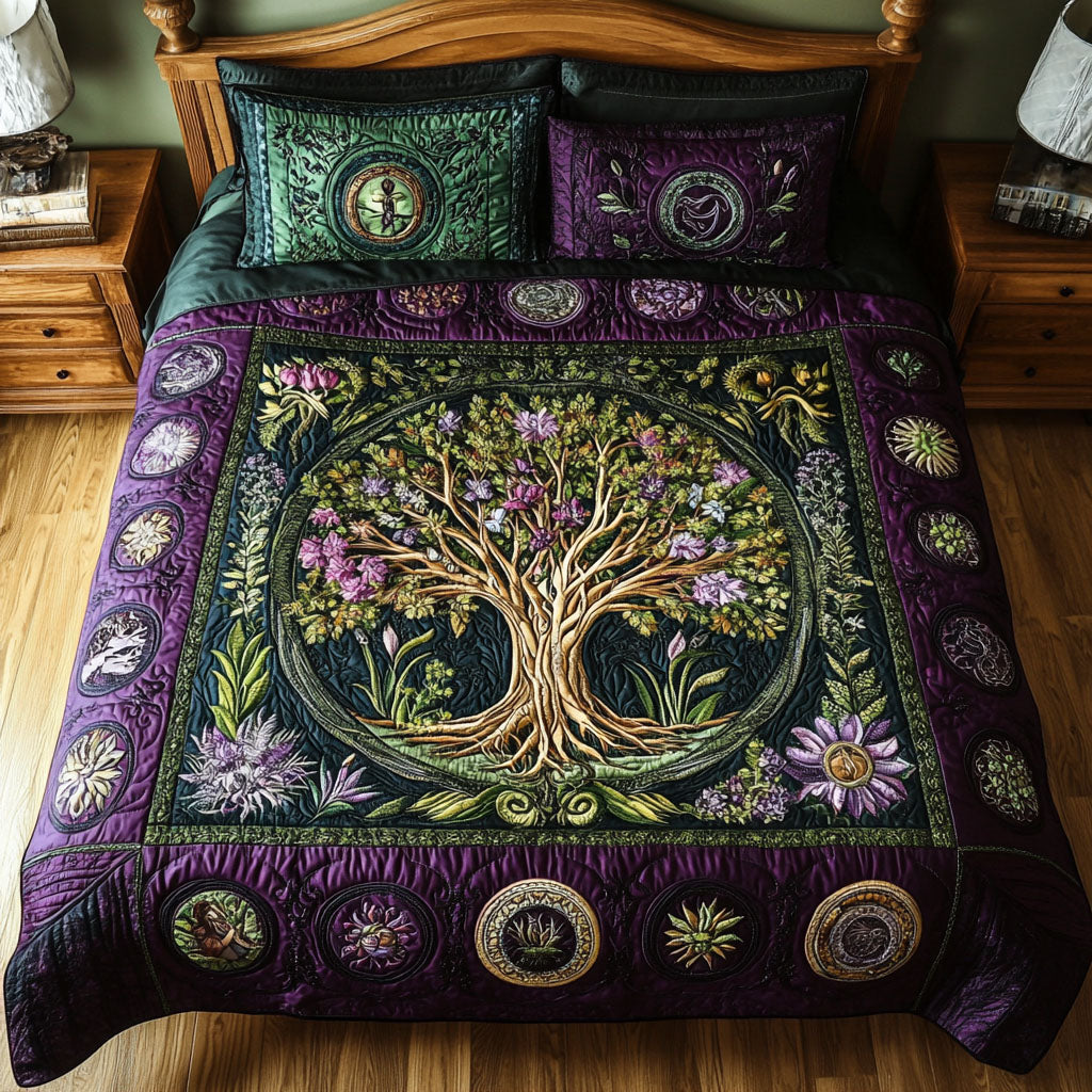 Blooming Eternity 3-Piece Quilted Bedding Set NCU0PT3321