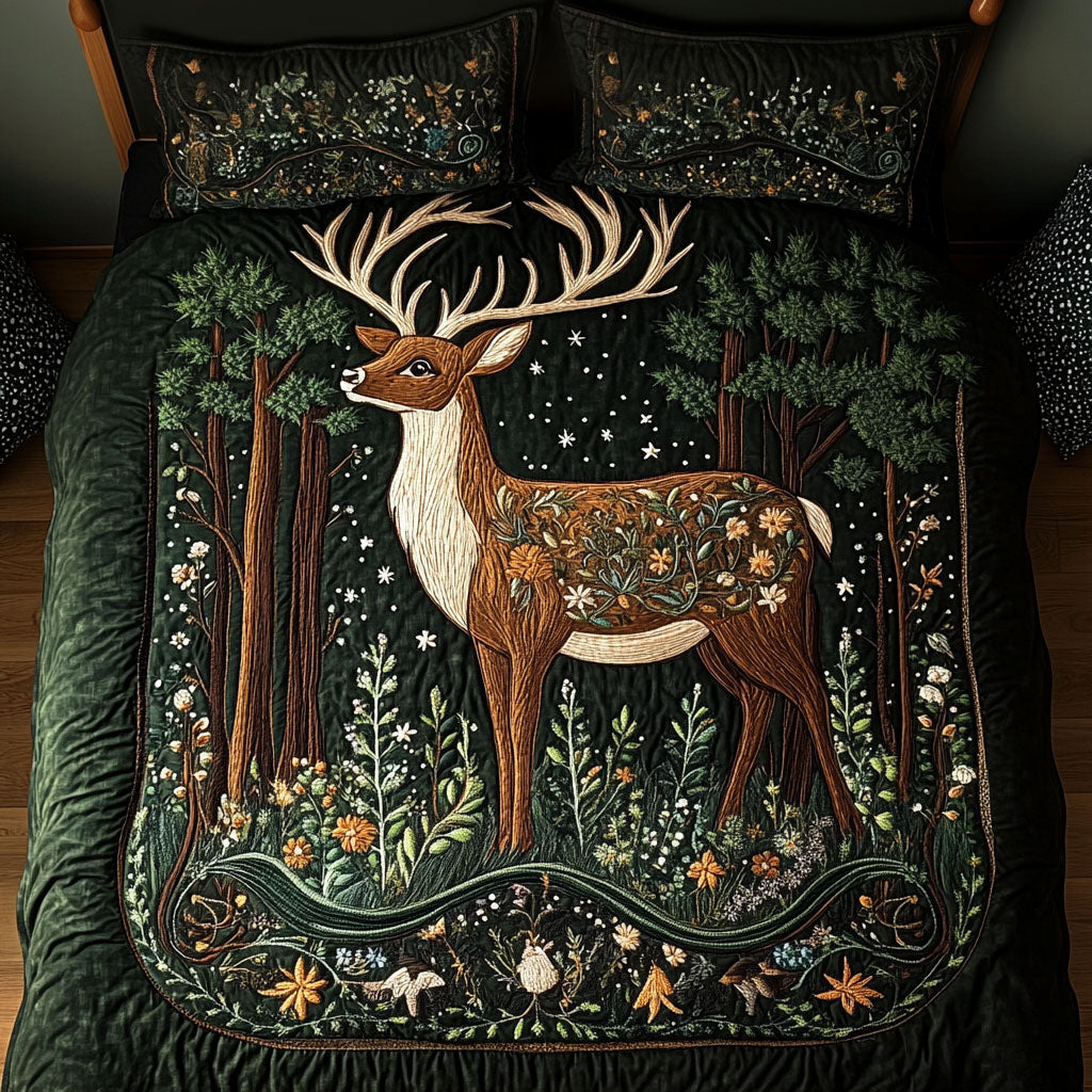 Blooming Grace 3-Piece Quilted Bedding Set NCU0NT3100