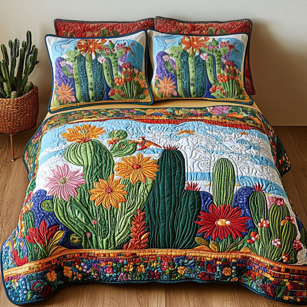 Blooming Horizons 3-Piece Quilted Bedding Set NCU0PT2563