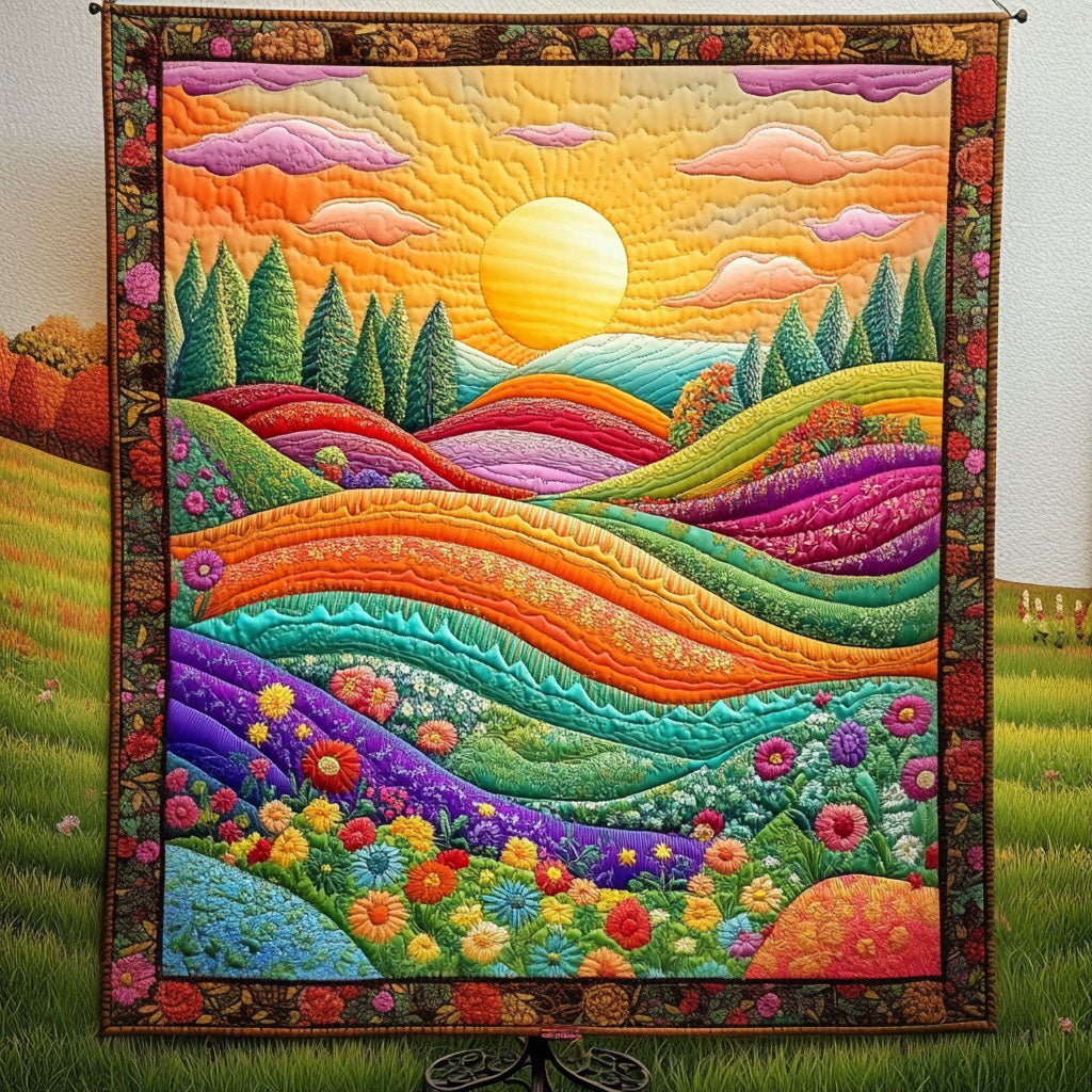 Blooming Valley Quilted Blanket NCU0NT4334