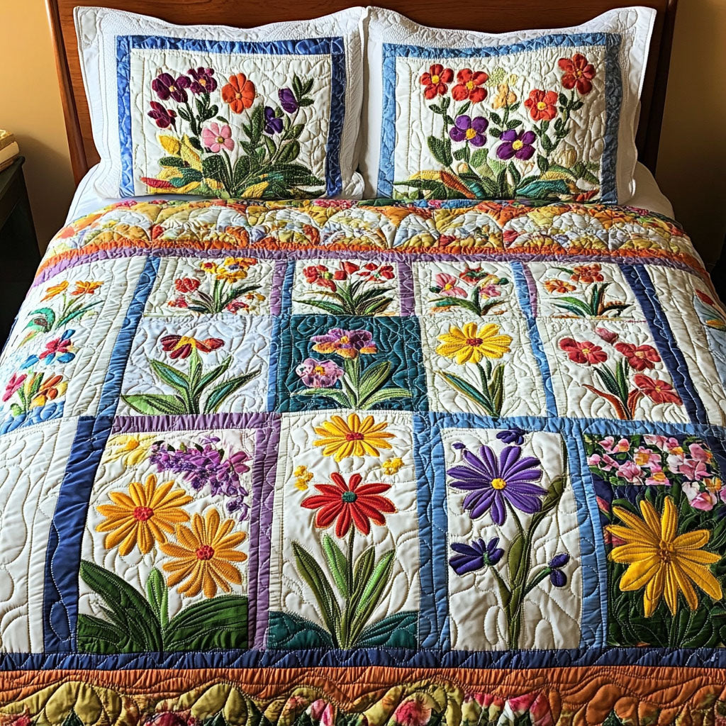 Blossom Patch 3-Piece Quilted Bedding Set NCU0PT4775